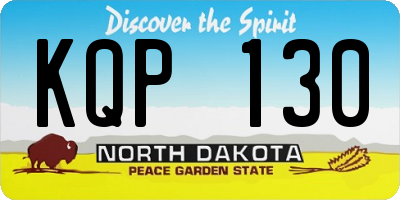 ND license plate KQP130