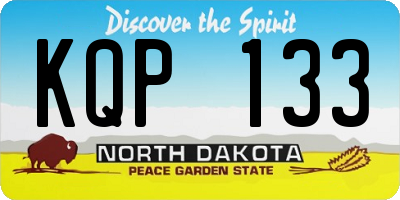 ND license plate KQP133