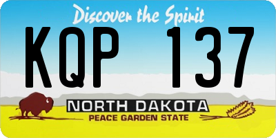 ND license plate KQP137