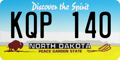 ND license plate KQP140