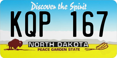 ND license plate KQP167