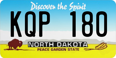 ND license plate KQP180