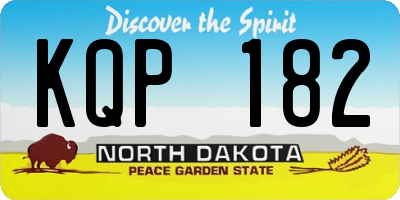 ND license plate KQP182