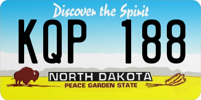 ND license plate KQP188
