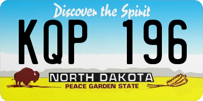 ND license plate KQP196