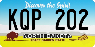 ND license plate KQP202