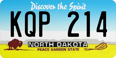 ND license plate KQP214