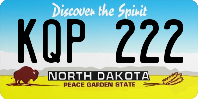 ND license plate KQP222