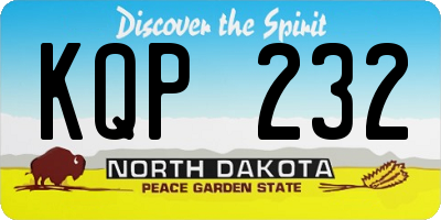 ND license plate KQP232