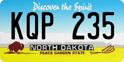 ND license plate KQP235