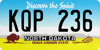 ND license plate KQP236
