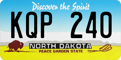 ND license plate KQP240
