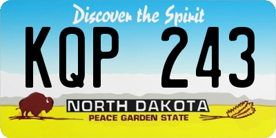 ND license plate KQP243
