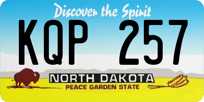 ND license plate KQP257