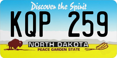 ND license plate KQP259