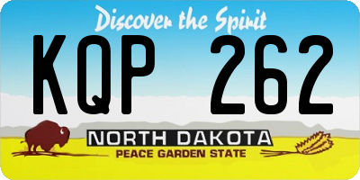 ND license plate KQP262