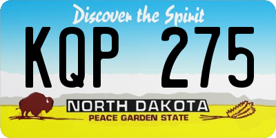 ND license plate KQP275