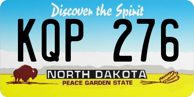 ND license plate KQP276