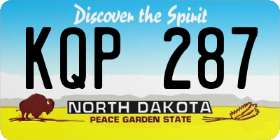 ND license plate KQP287