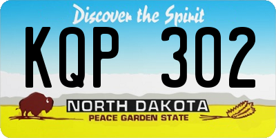ND license plate KQP302