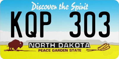 ND license plate KQP303