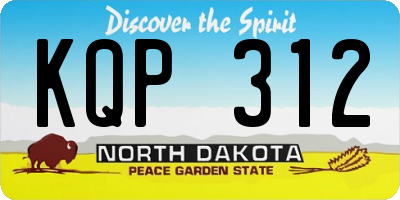 ND license plate KQP312