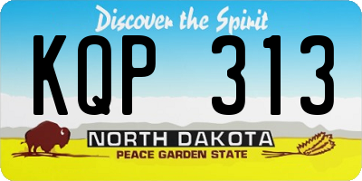 ND license plate KQP313