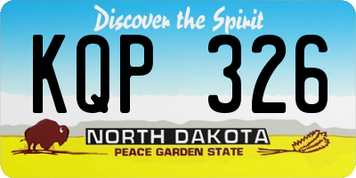 ND license plate KQP326