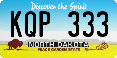 ND license plate KQP333