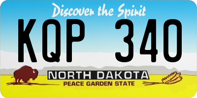ND license plate KQP340