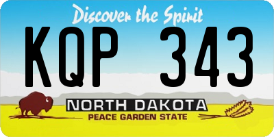 ND license plate KQP343