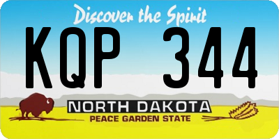 ND license plate KQP344