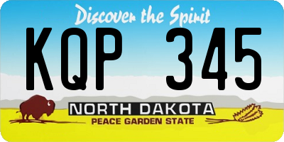 ND license plate KQP345