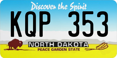 ND license plate KQP353