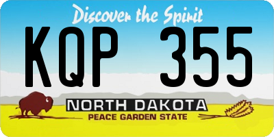 ND license plate KQP355
