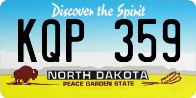 ND license plate KQP359