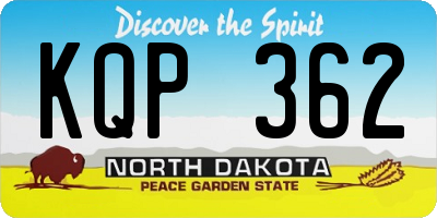 ND license plate KQP362