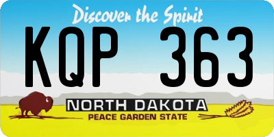 ND license plate KQP363