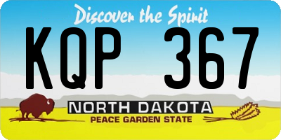 ND license plate KQP367
