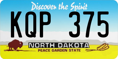 ND license plate KQP375