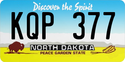 ND license plate KQP377
