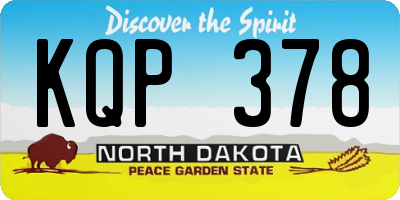 ND license plate KQP378