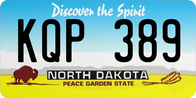 ND license plate KQP389