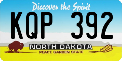 ND license plate KQP392