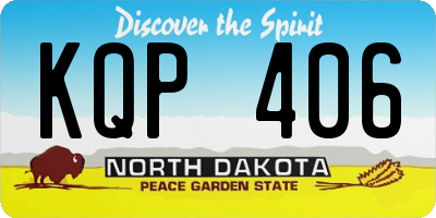 ND license plate KQP406
