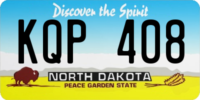 ND license plate KQP408