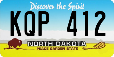 ND license plate KQP412