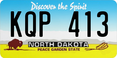 ND license plate KQP413