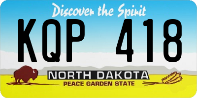 ND license plate KQP418