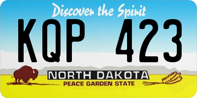 ND license plate KQP423